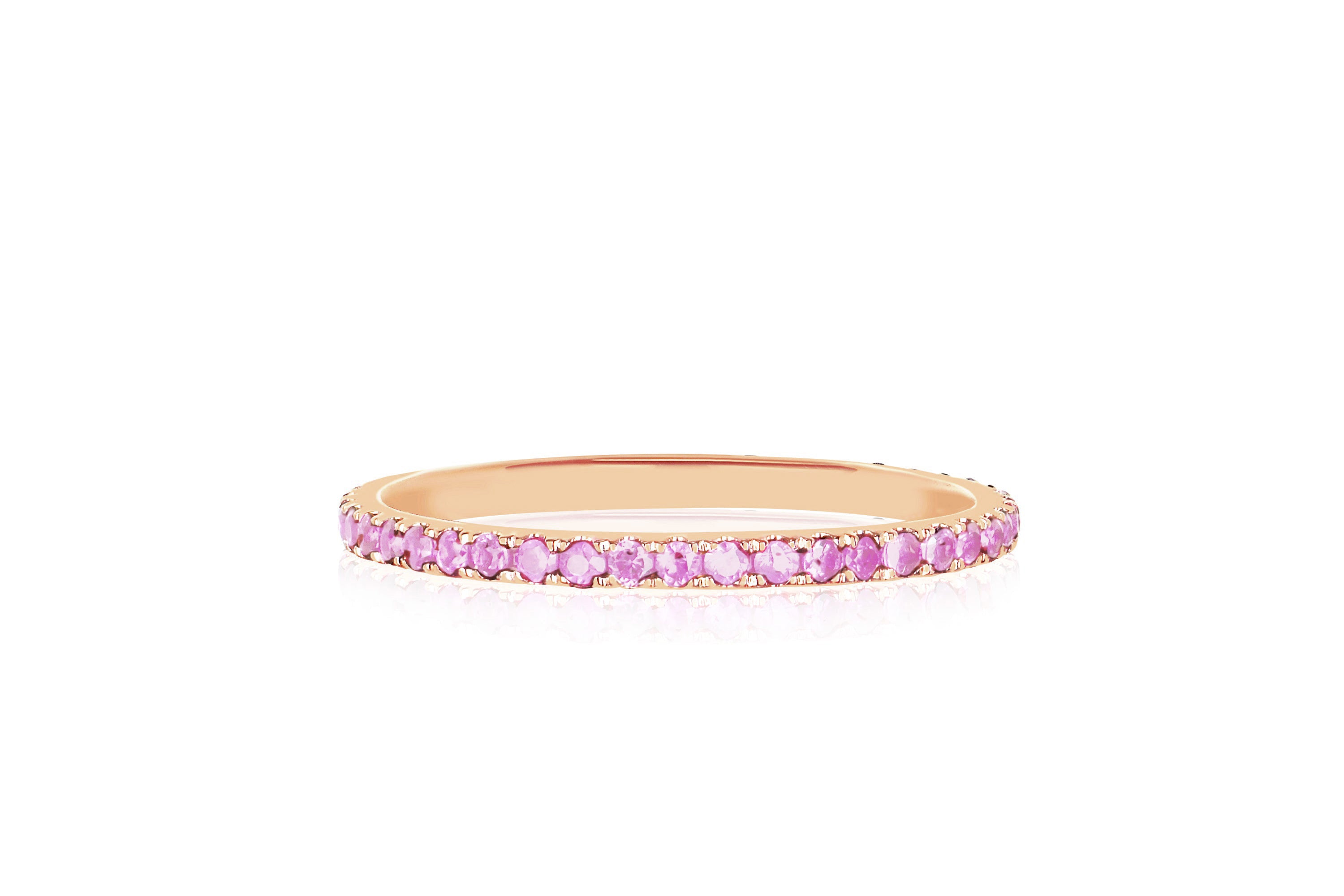 Pink Sapphire Oval Eternity Bands