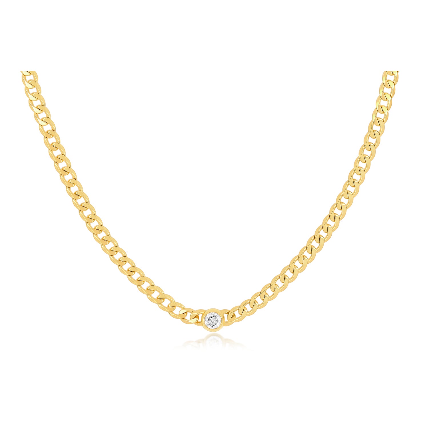 Curb Chain Necklace | 14K Gold | EF Collection 14K Rose Gold