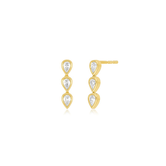 Multi Diamond Chain Stud Earring — EF Collection®