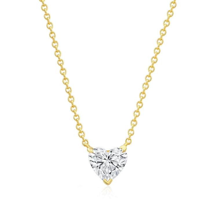 1.00 Diamond Solitaire Halo Pendant Necklace 14 Karat White Gold – Bardys  Estate Jewelry
