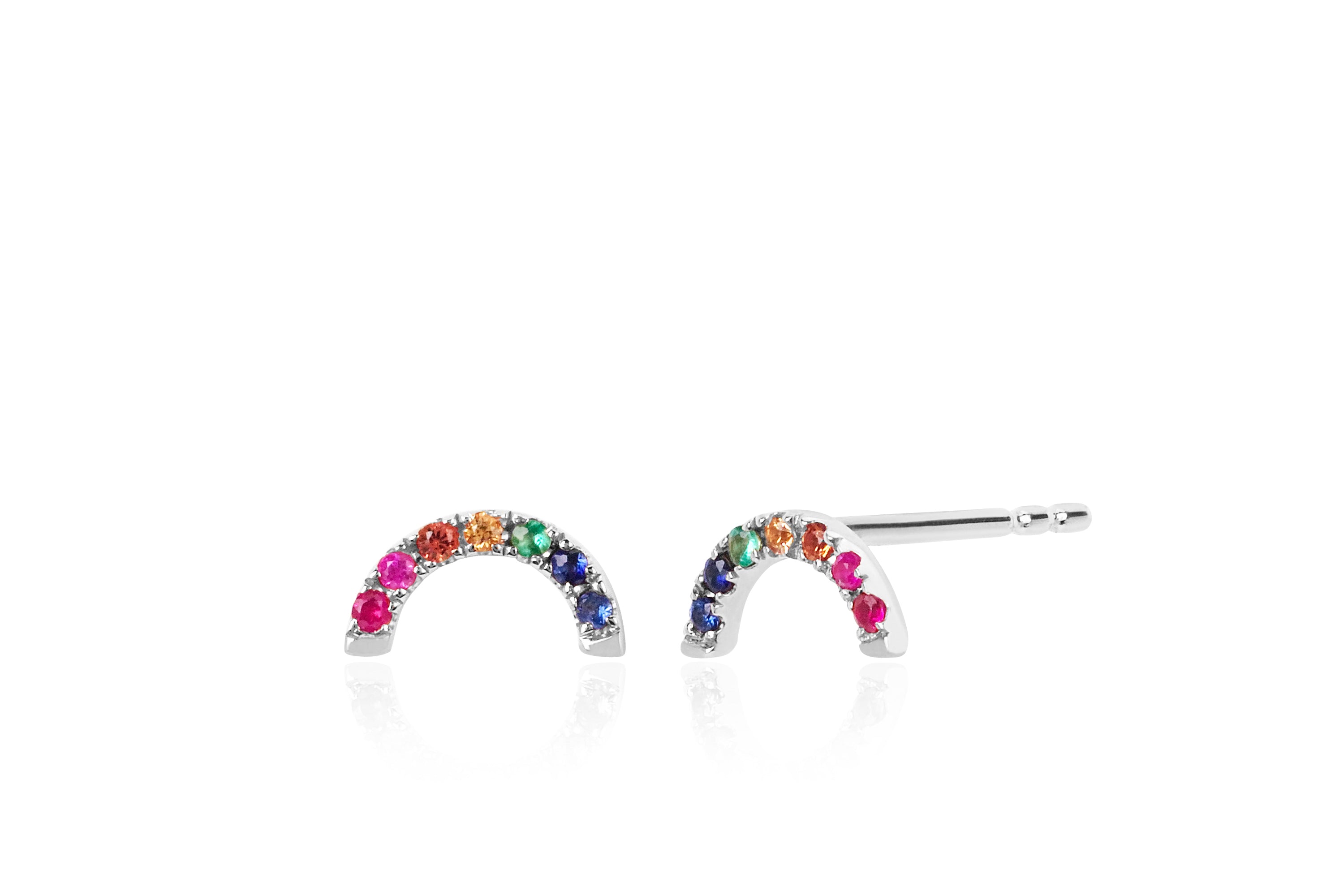 AeraVida Amazing Crystal Rainbow Colors Prism Cube Sterling Silver Unisex Stud  Earrings - Walmart.com