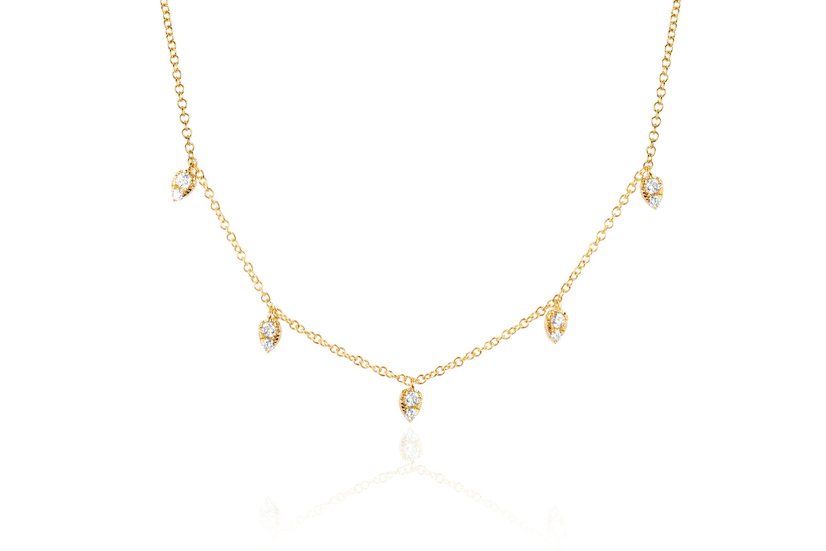 Diamond 5 Teardrop Choker Necklace — EF Collection®