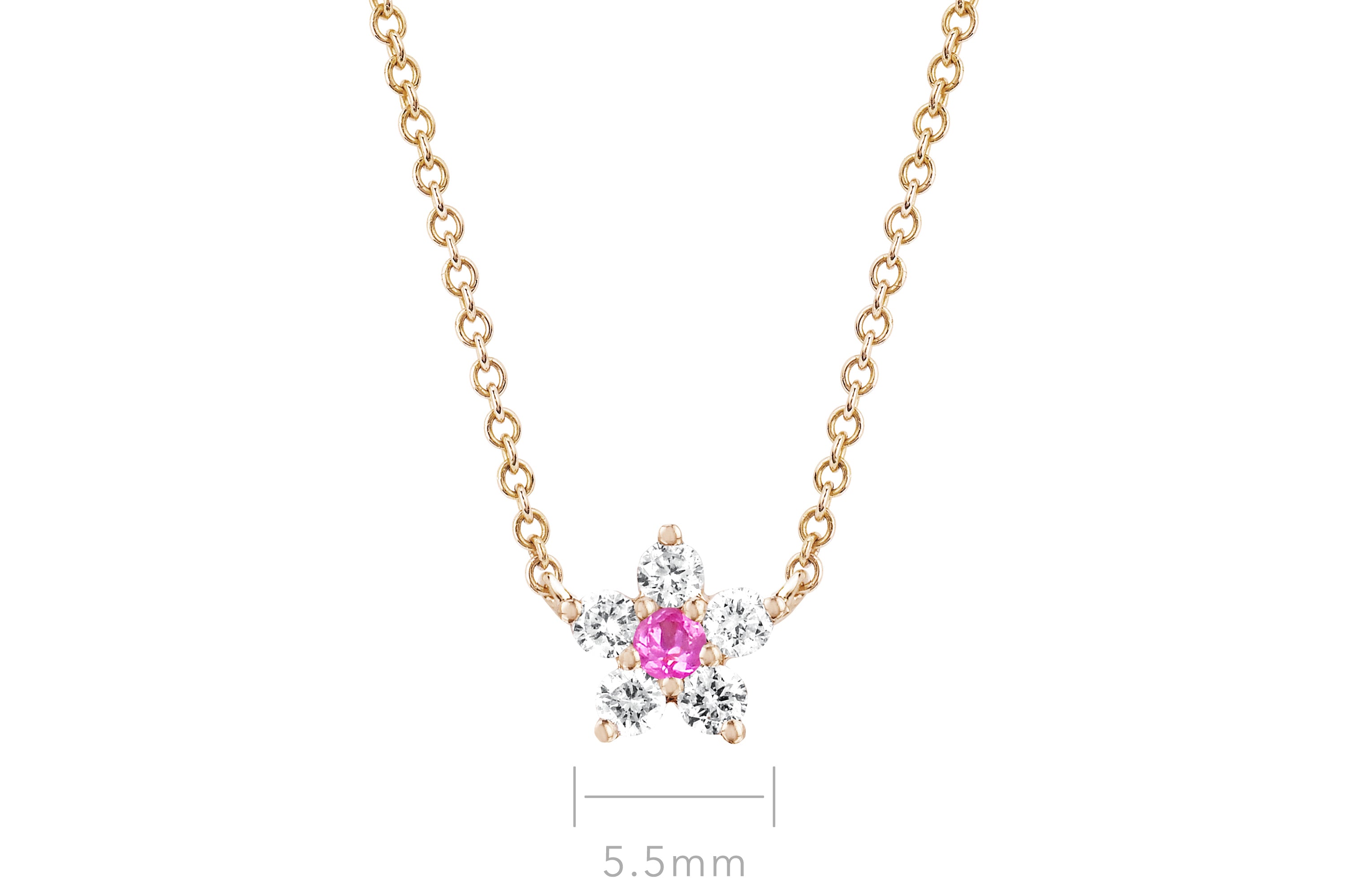 Diamond Pink Sapphire Flower Choker Necklace