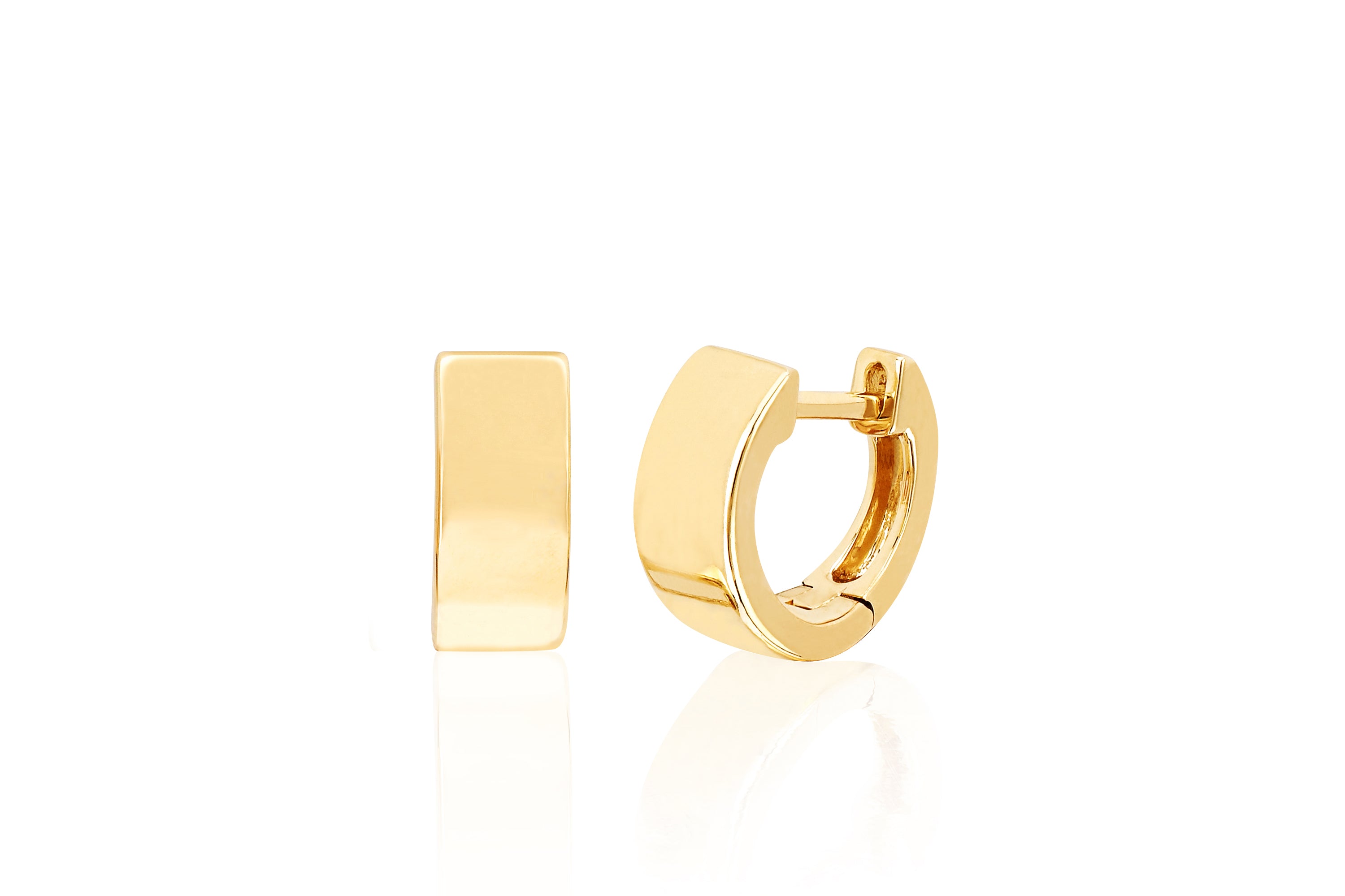 Huggie Earrings, 14K Gold Hoop Earrings, Mini Small Hoop 14K Gold / 7.5mm