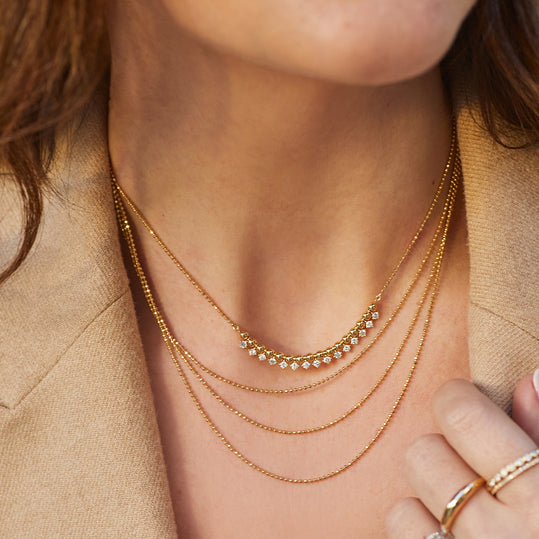 Layered Golden Rings Statement Necklace