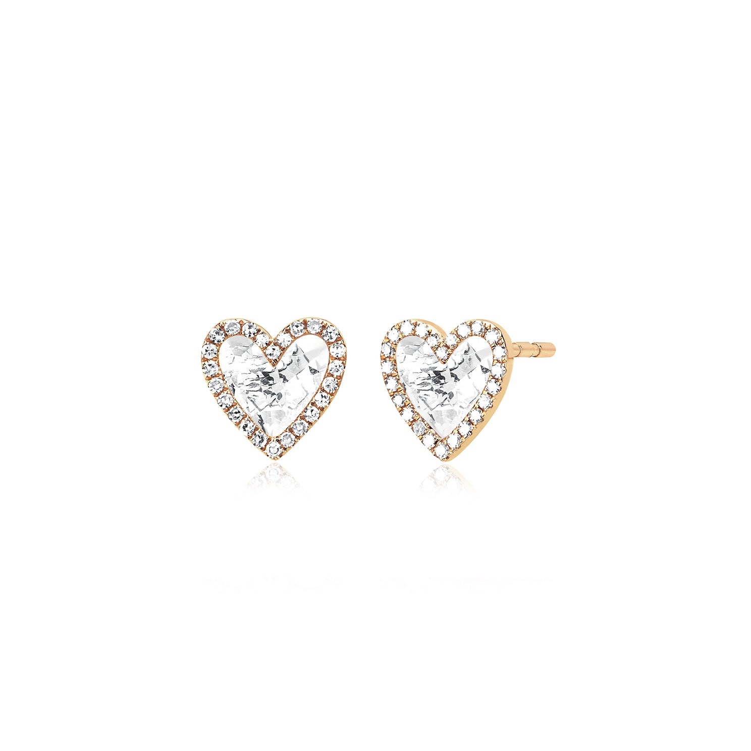 Icon Heart Shape Diamond Stud Earrings