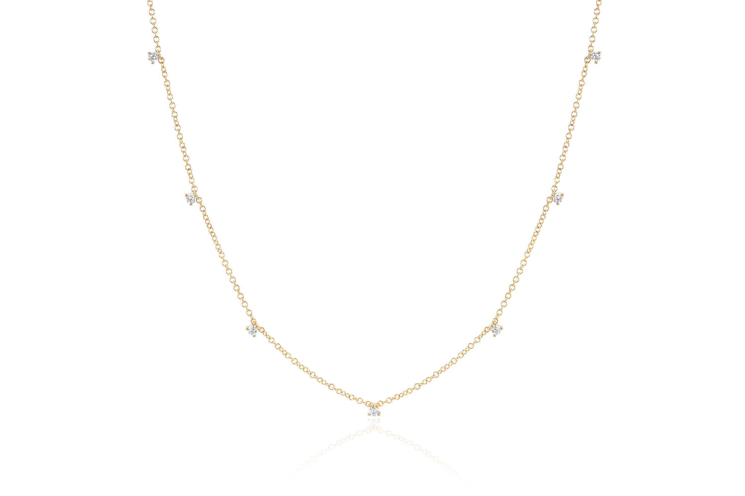 prong set diamond necklace