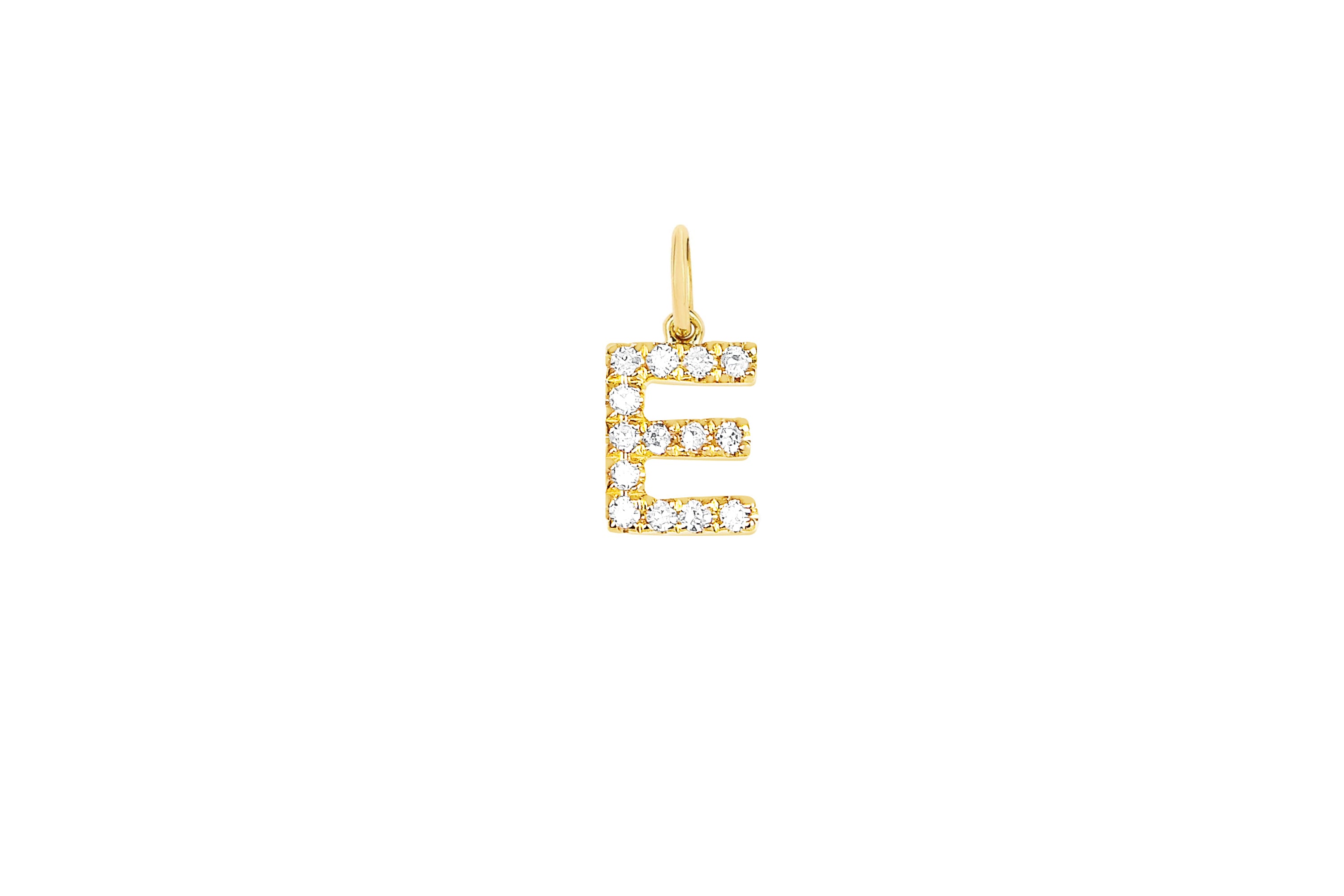 Diamond Letter E Pendant Necklace in 14k Yellow Gold | Kendra Scott