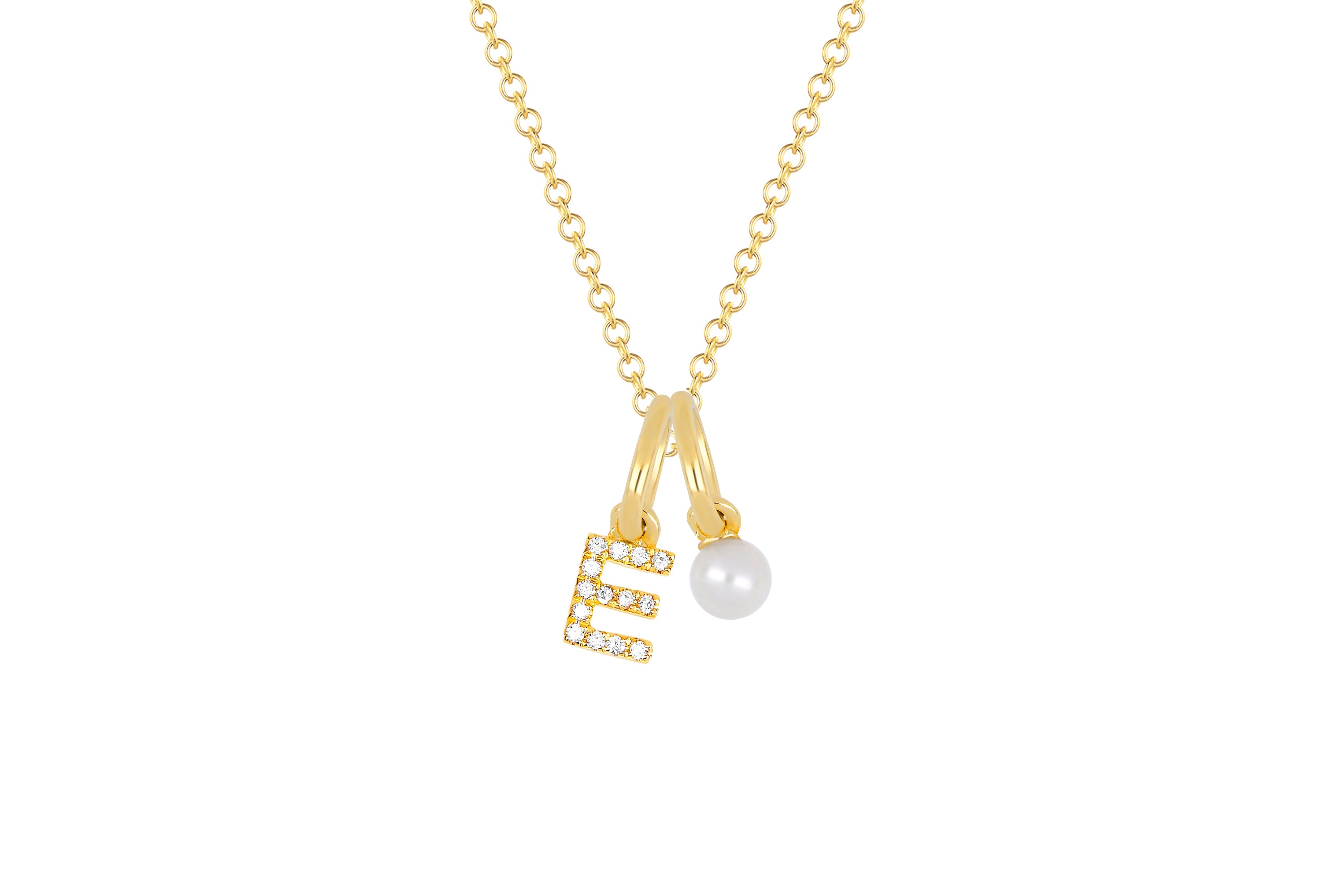 Art Deco Initial with Birthstone Necklace - Atelier Palmier