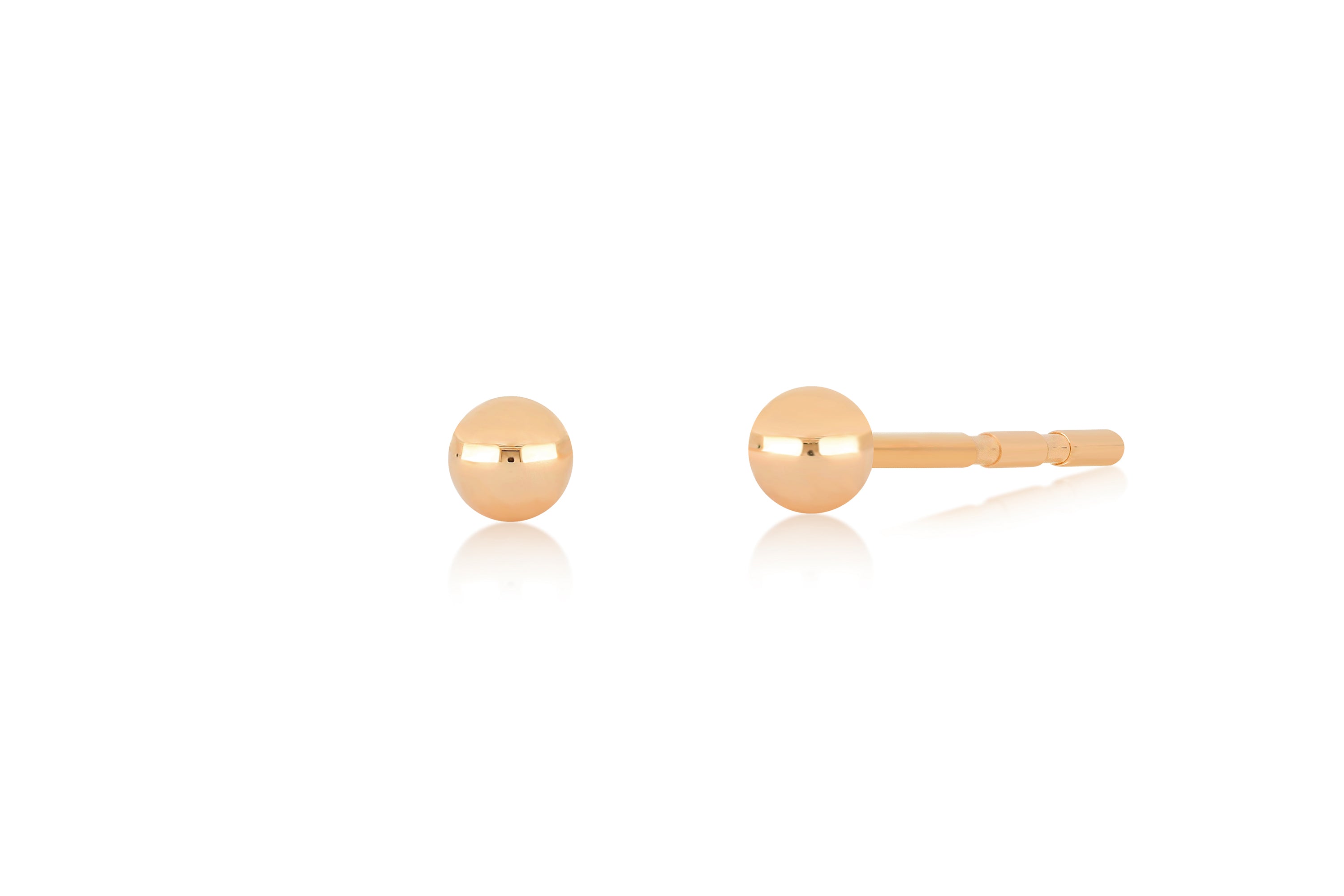 14K Gold Ball Stud Earrings