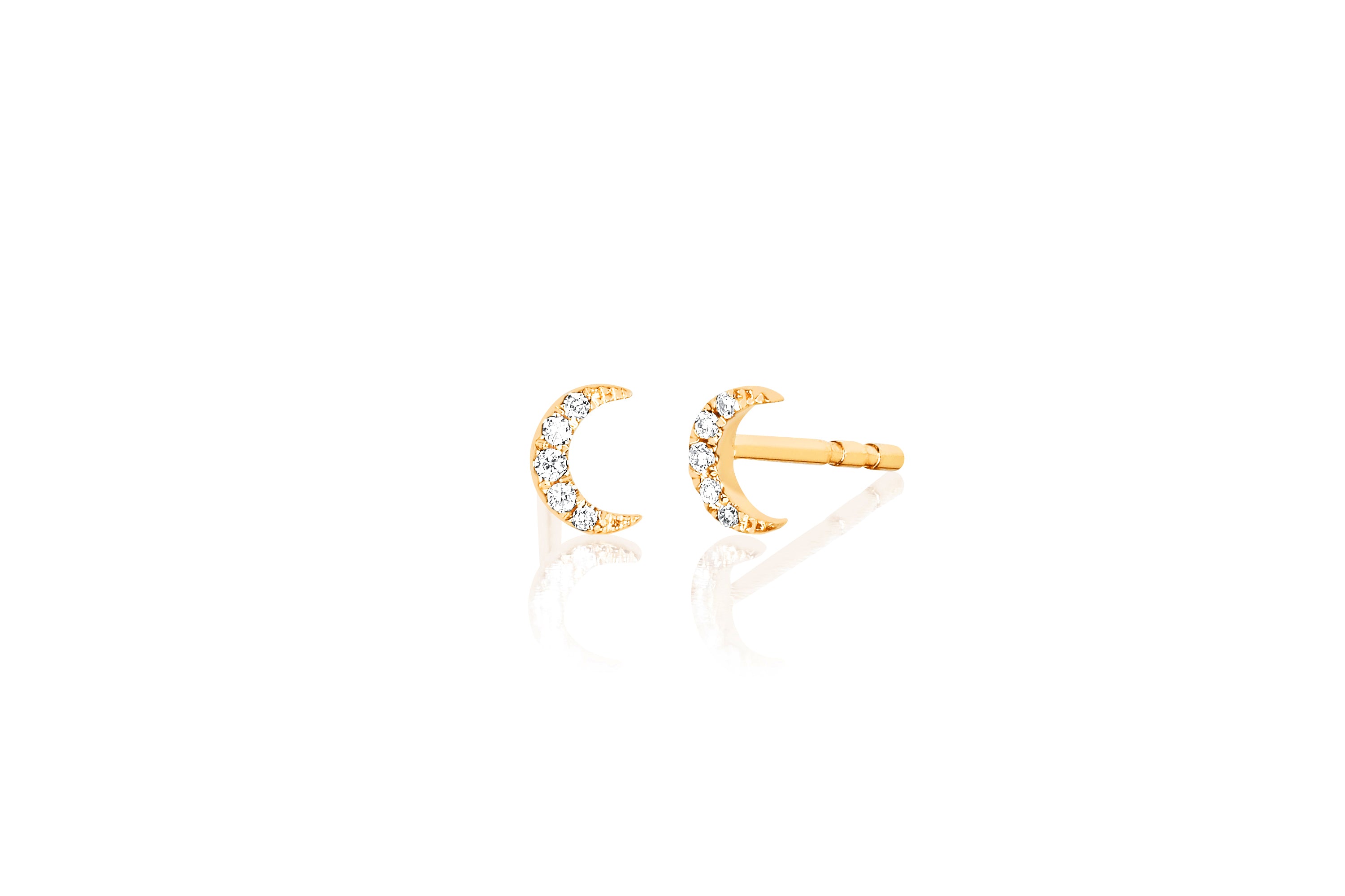 14K Gold Tiny Diamond Studs – Baby Gold