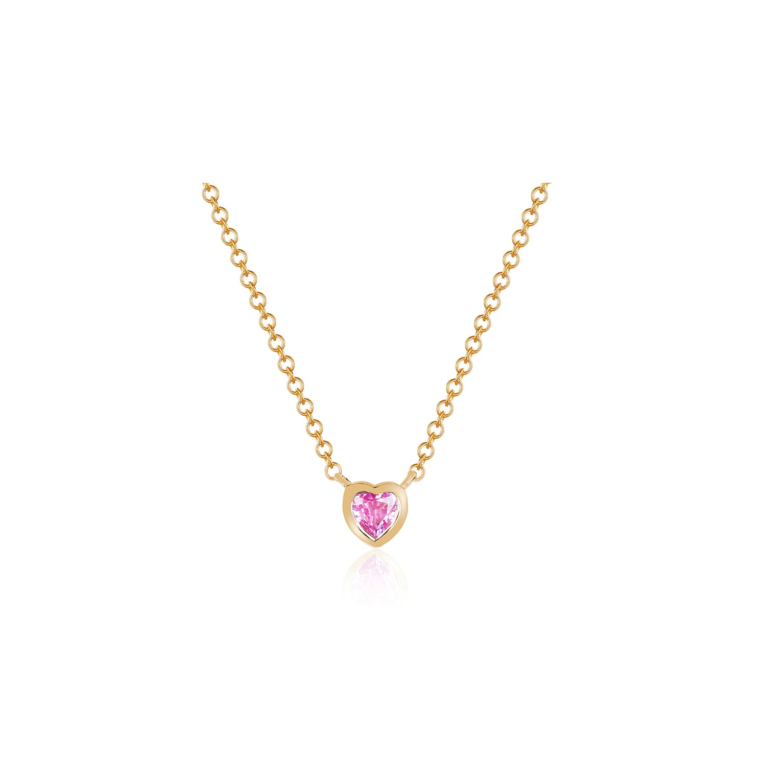 Pink Sapphire Necklace in 14kt Rose Gold