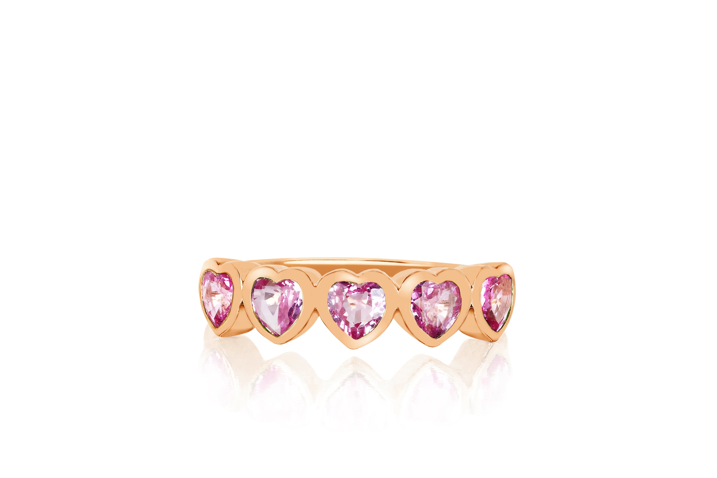 Pink Sapphire Heart Ring Gold Natural Pink Sapphire Heart 