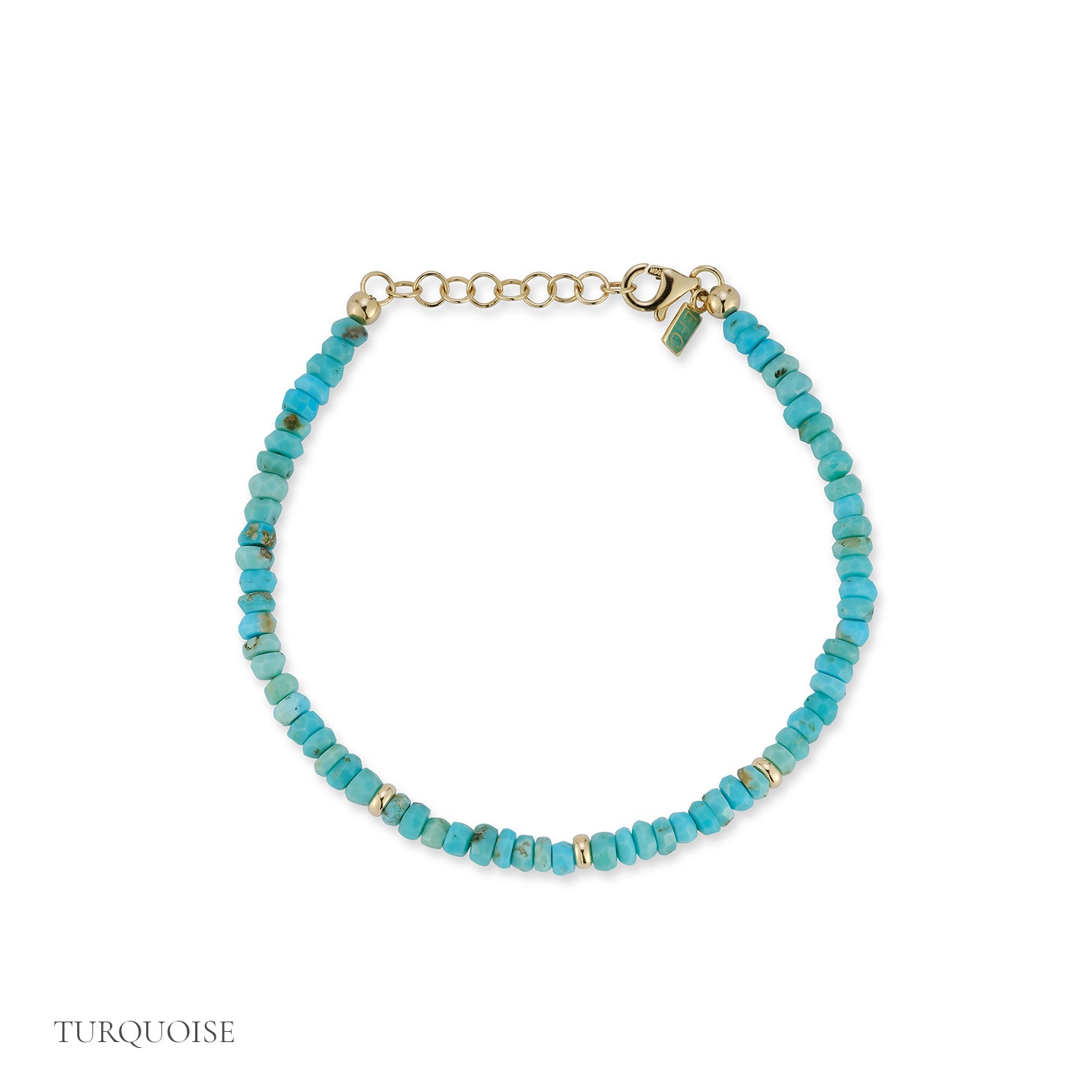 Child’s Elasticated Bracelet with turquoise and silver beads - Perle de Jade