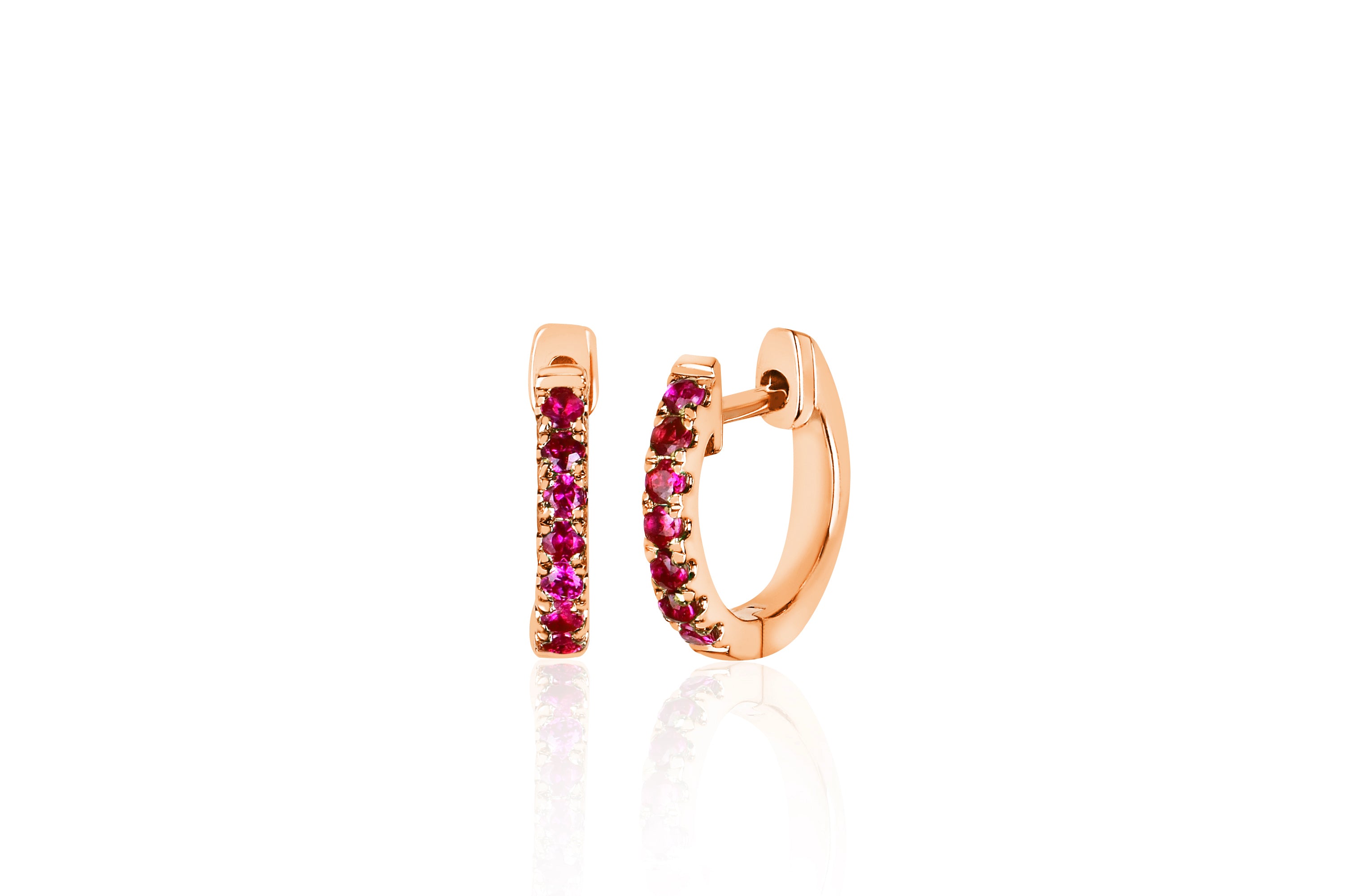 Suzanne Kalan Rose Gold, Sapphire and Diamond Firework Huggie Earrings |  Harrods UK