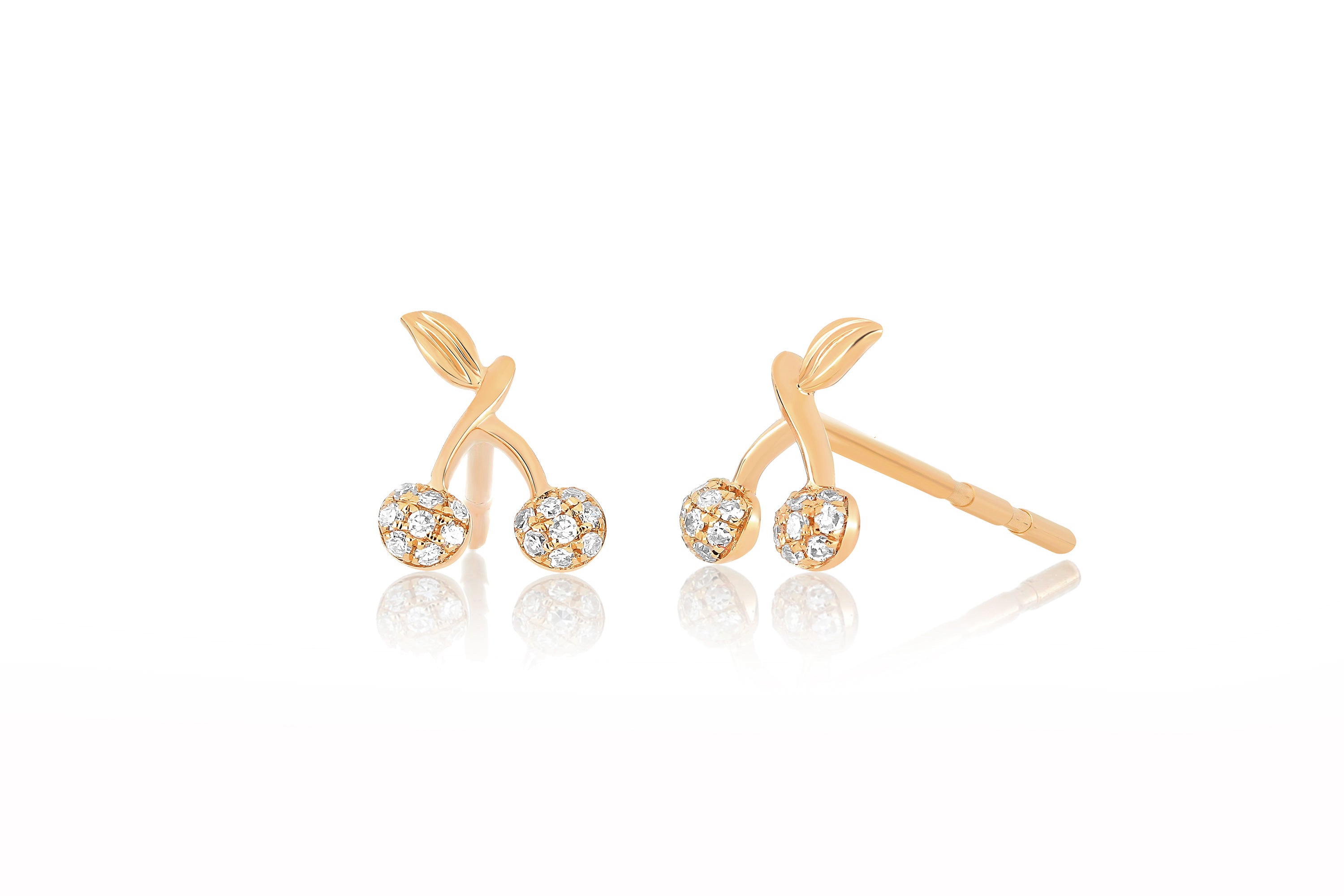 Stem Stud Earrings - Delicate Gold Stud Earrings - Lausanne