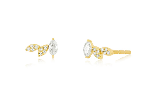 Triple Prong Set Diamond Stud Earring — EF Collection®