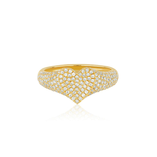Diamond Hummingbird Signet Ring | 14k Gold | EF Collection — EF