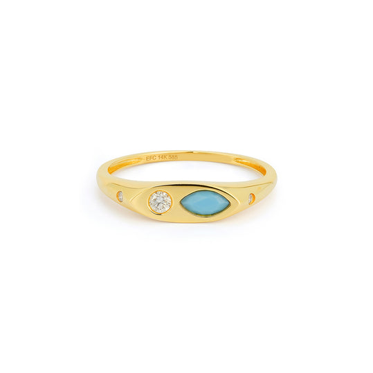 Fabergé Yellow Gold Turquoise Egg Ring - SCOPELLITI 1887