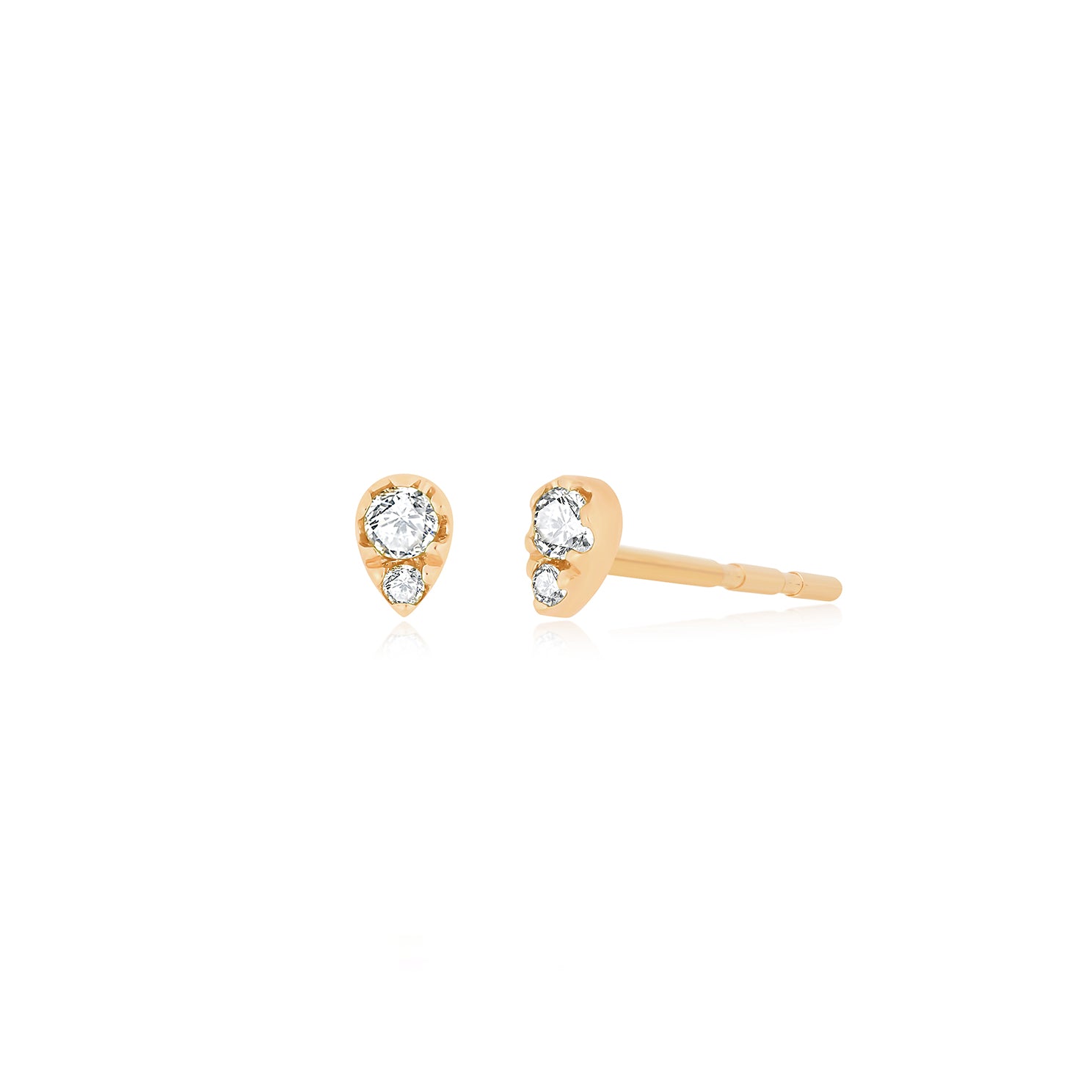 Rose Gold Teardrop Stud Earrings