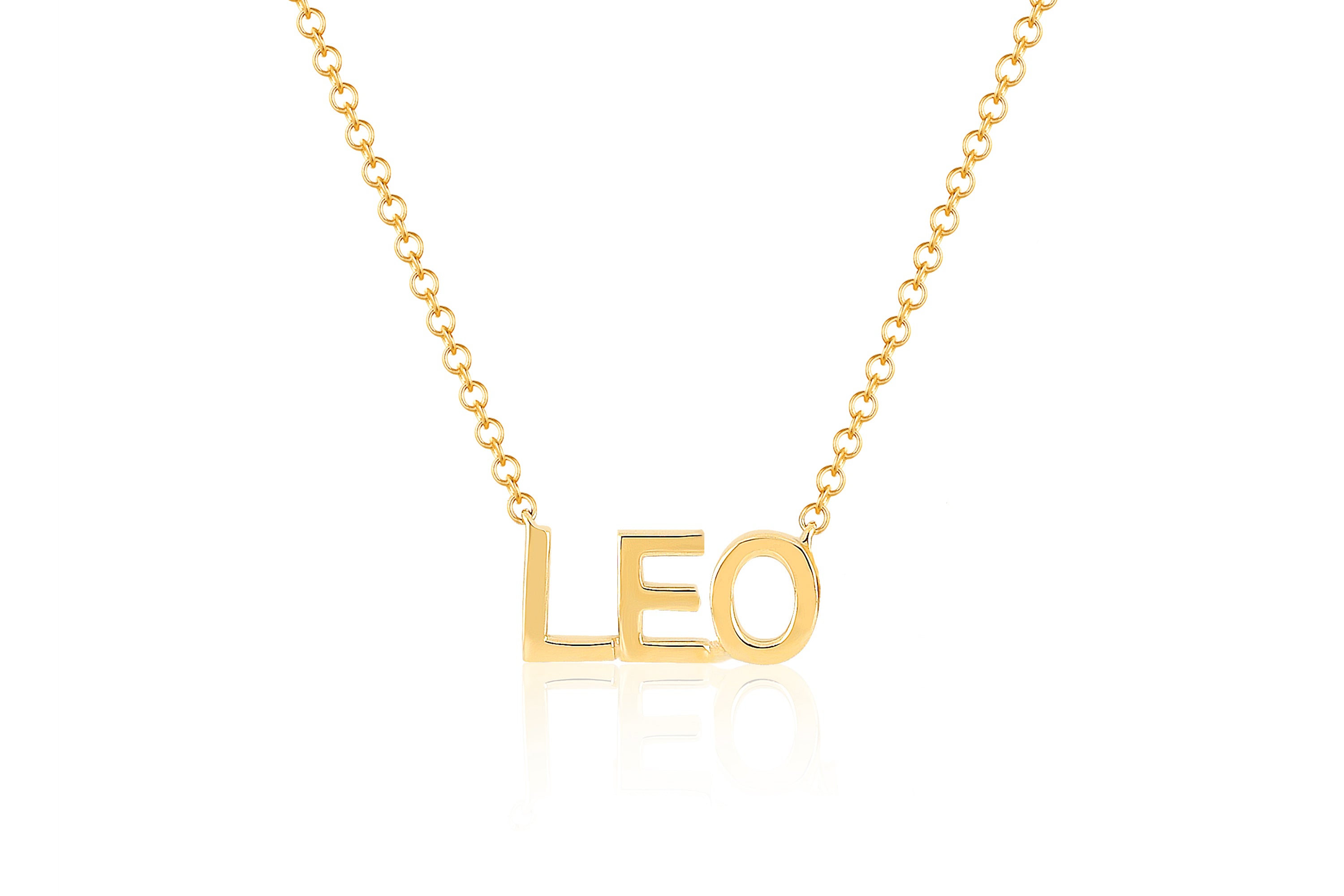 14K Yellow Gold 3-Letter Block Monogram Necklace