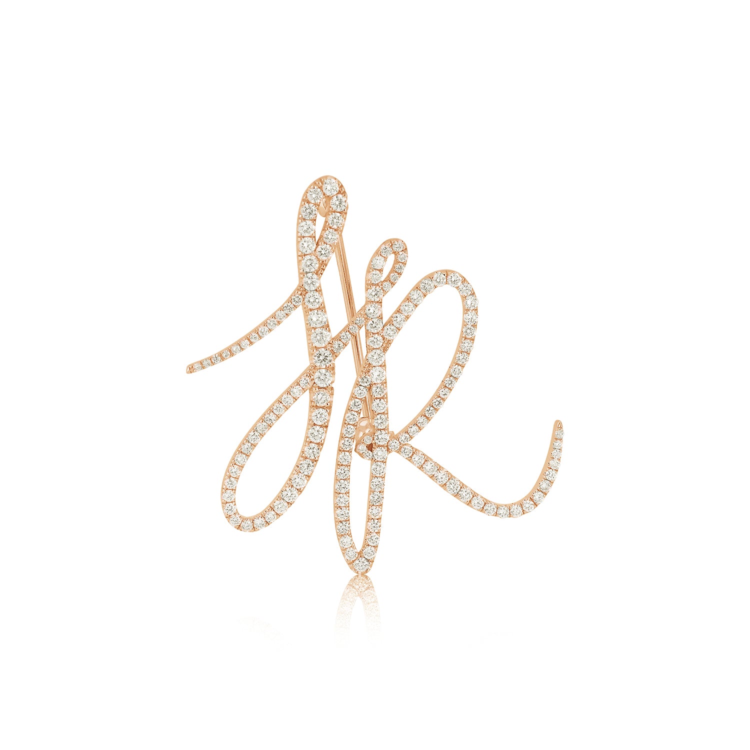 EF Collection Diamond Initial Lapel Pin 18K Rose Gold