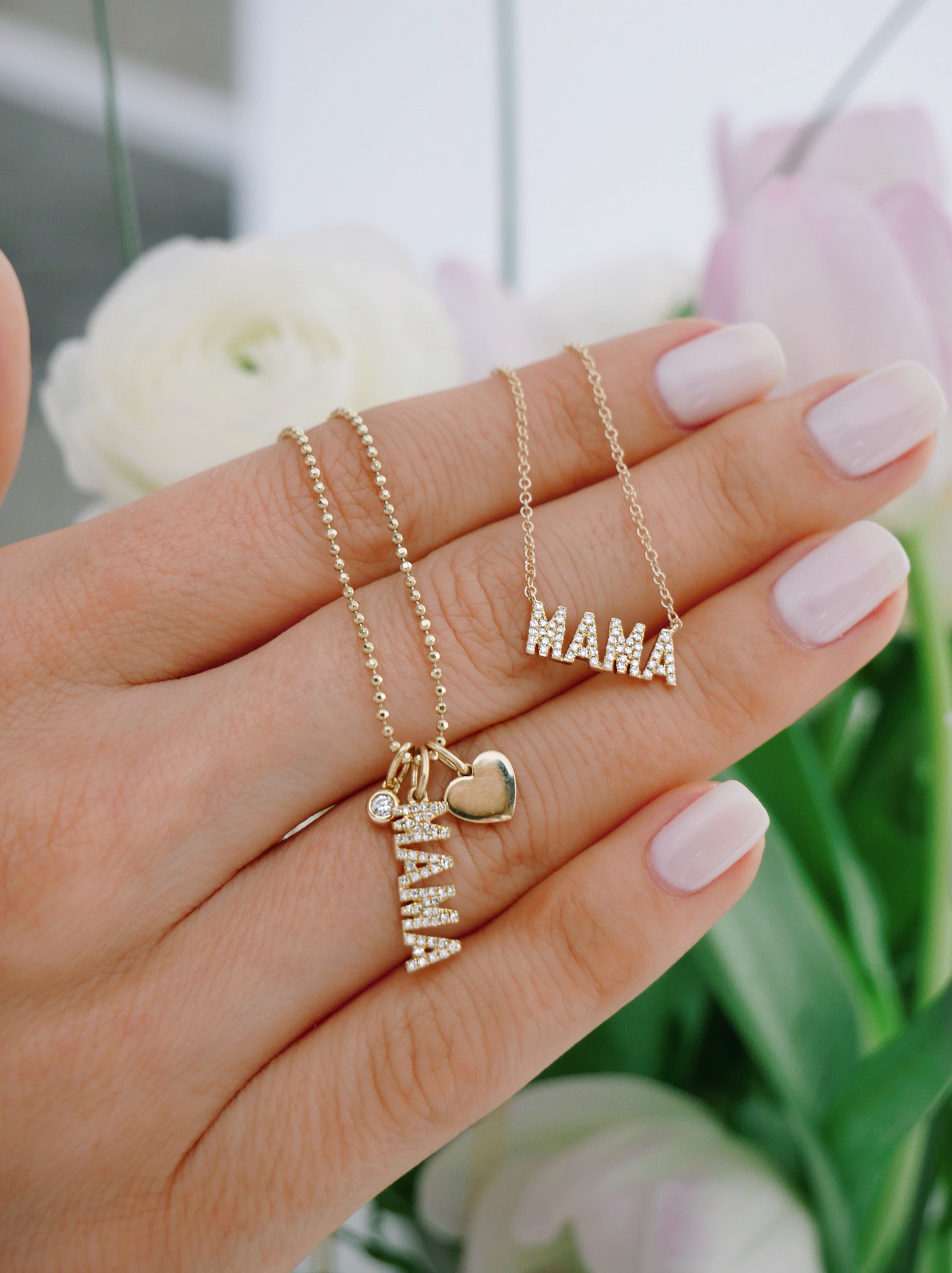 Diamond Mama Charm Necklace