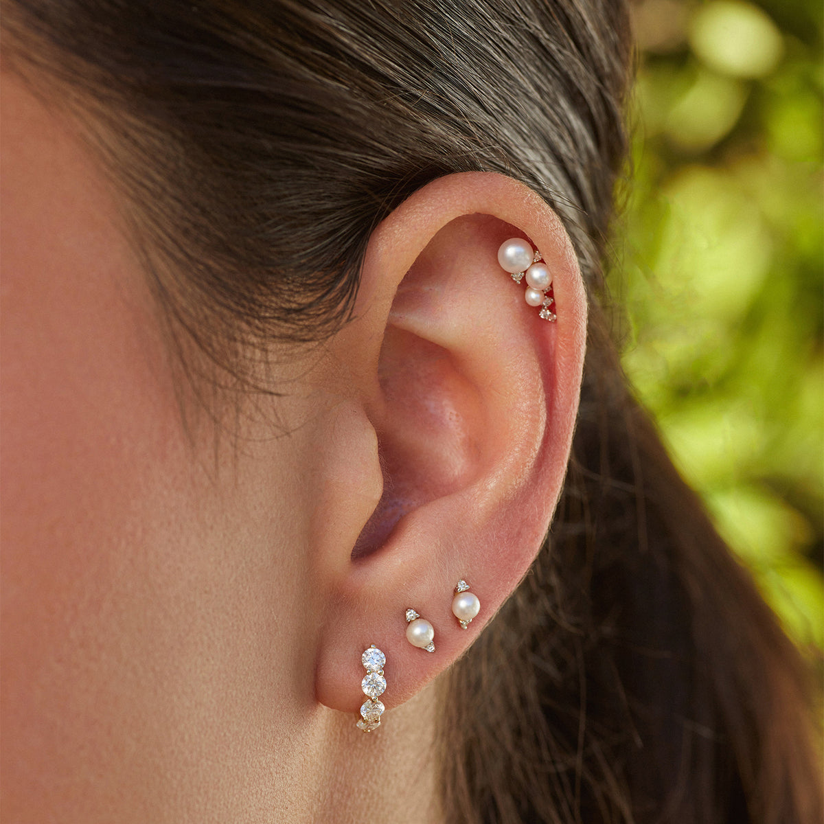 Diamond & Pearl Ear Climber