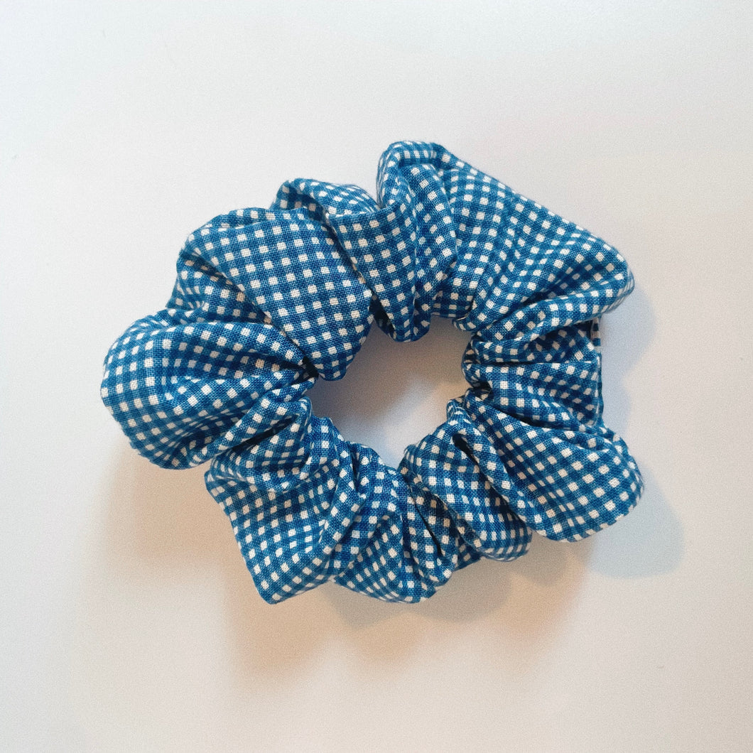 Blue Gingam scrunchie