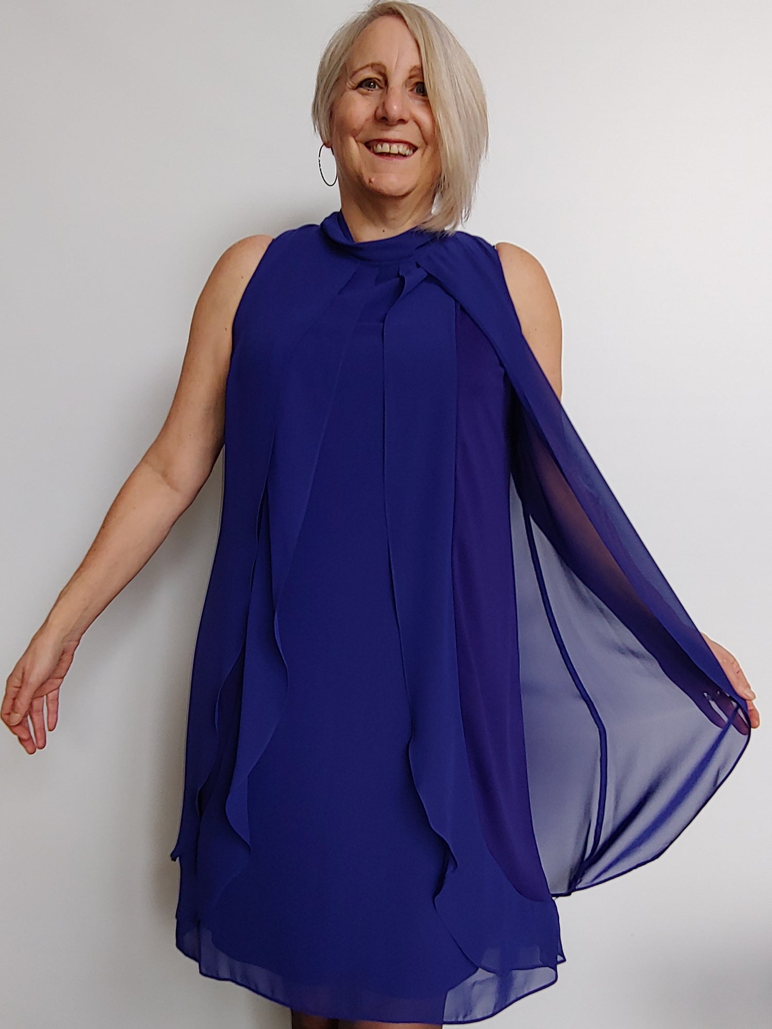 royal blue chiffon dress