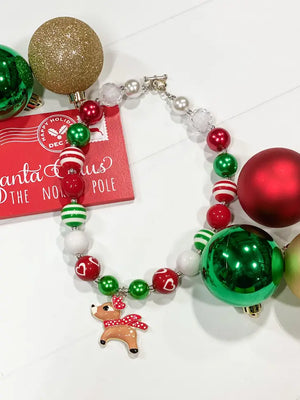 Reindeer Chunky Bead Necklace - Sweet Southern Charm