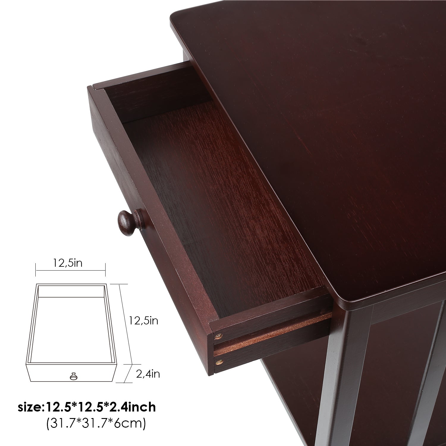 Bulk Order, Night Stand End Table with Drawer and Storage Shelf-image-4