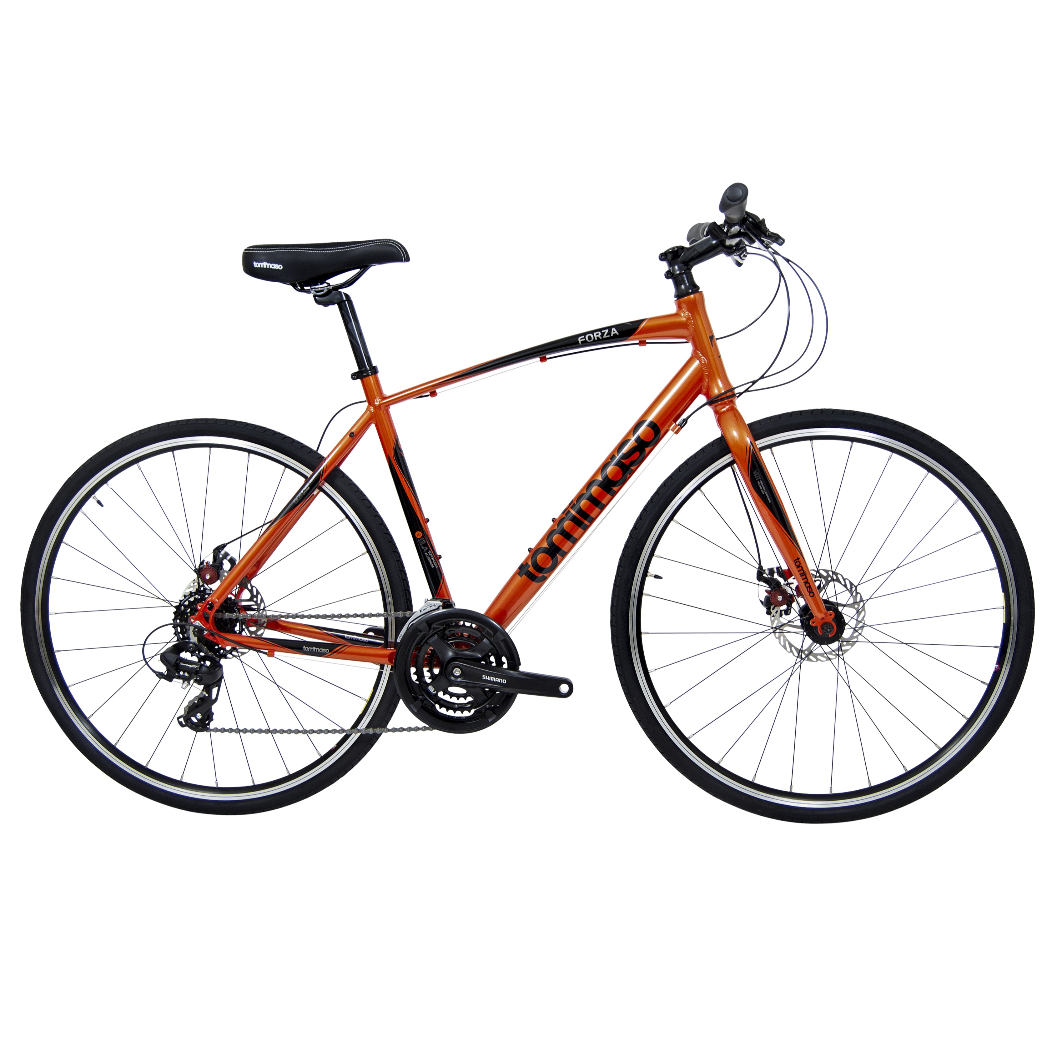 orange tommaso city hybrid bicycle
