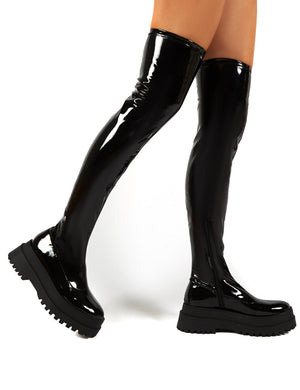 black over the knee thigh high boots