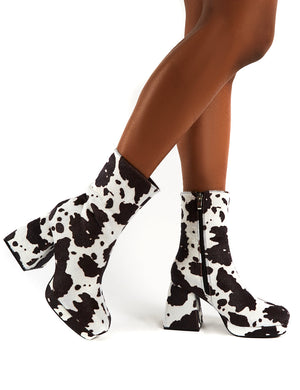 cow print heels