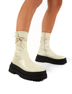 cream flat boots