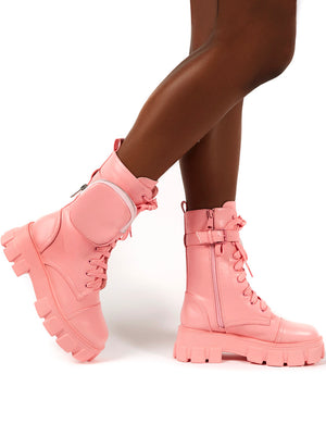 pink ankle boot