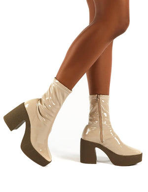 nude heeled ankle boots