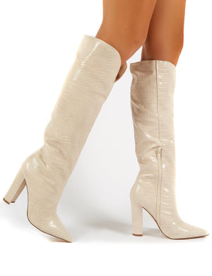 long knee high heel boots