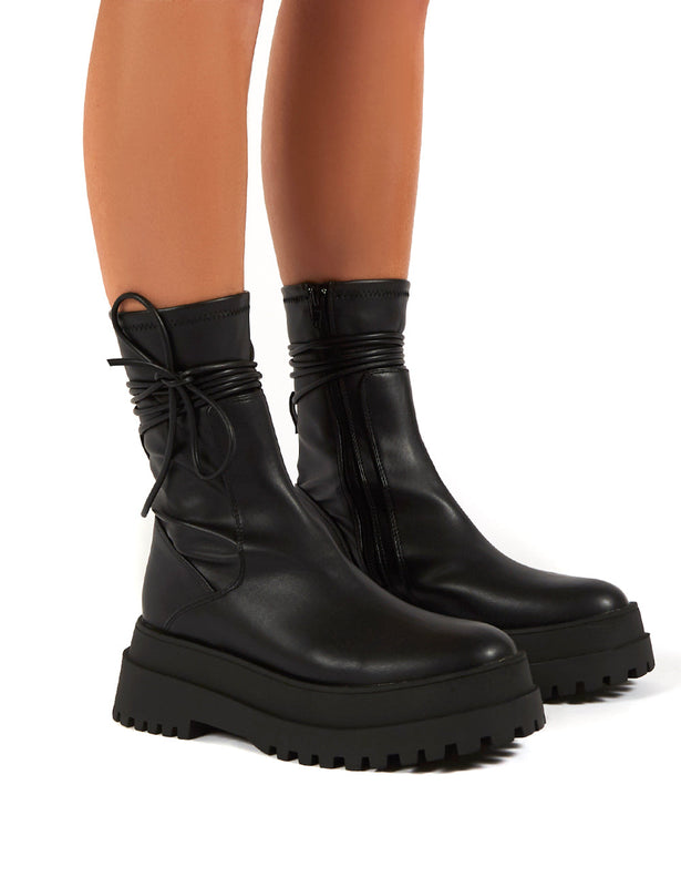 chunky biker ankle boots