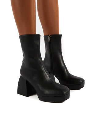 black chunky heel ankle boot
