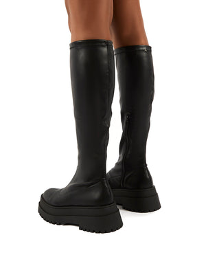 knee high chunky boots