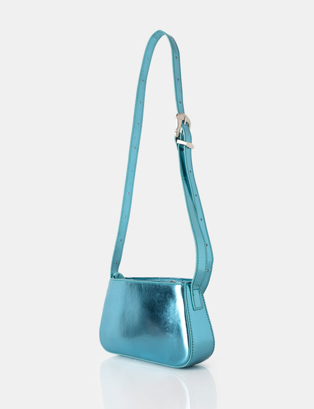 Metallic Turquoise Crossbody Bag