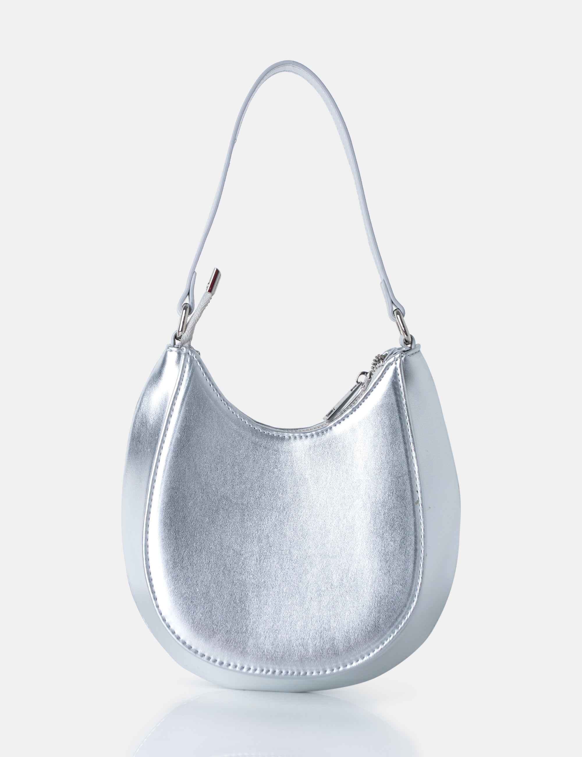 Zeta Metallic Silver Hobo Shoulder Bag product