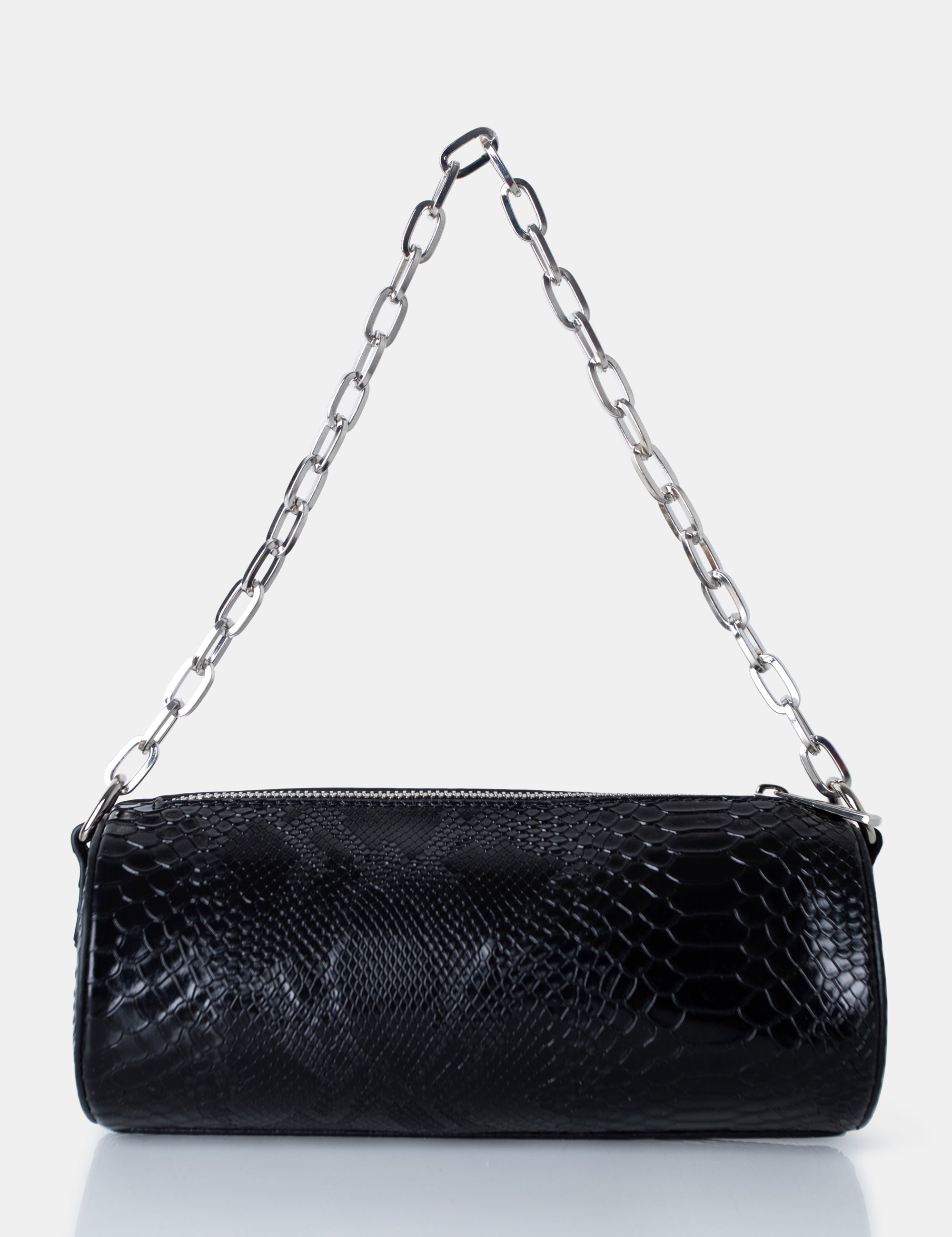The Claudia Black Croc Shoulder Bag product