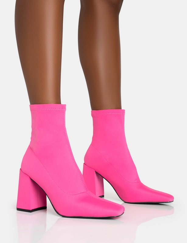 Allegra K Women's Lace Up Round Toe Platform Block Heels Ankle Boots Pink  10 : Target