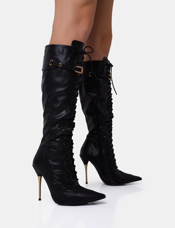 ASOS DESIGN Eleanor high heel sock boots in black | ASOS