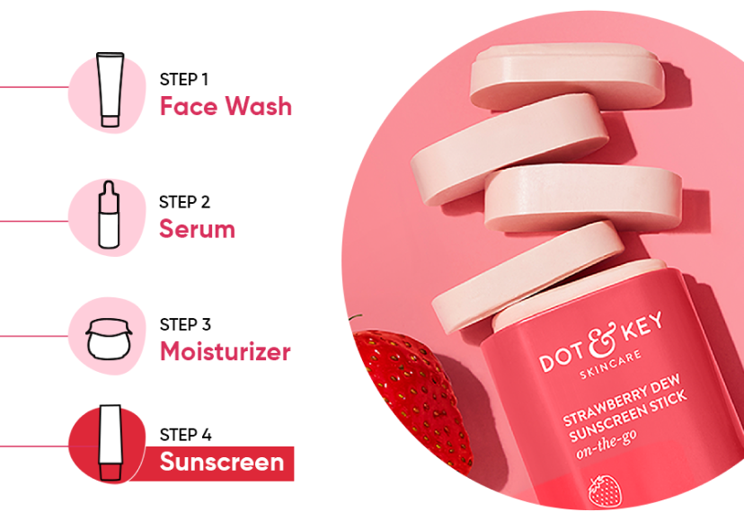 Strawberry Dew Sunscreen Stick SPF 50 – Dot & Key