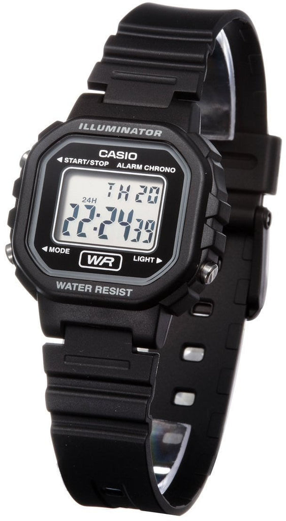 Casio La wh 1a Ladies Black Digital Watch With Led Light 5 Year Batt Great Watches