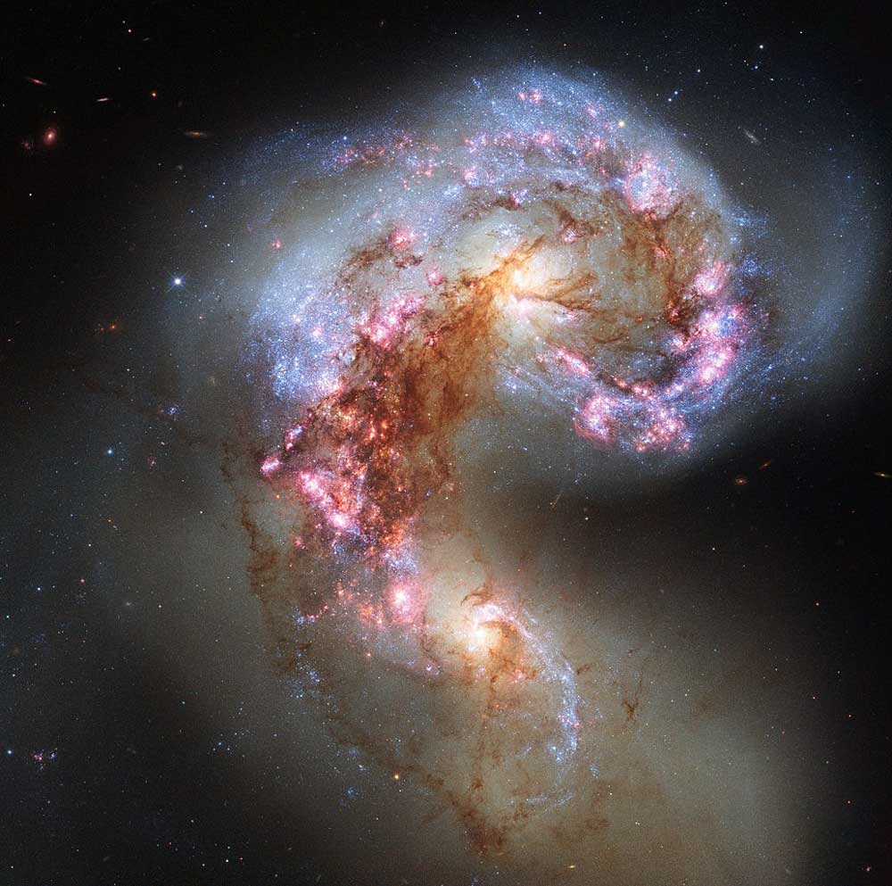 Galaxy pair NGC 4038 and 4039, Antennae Galaxies